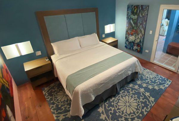 King suite at Old Crow Boutique Hotel with posh bed and decor