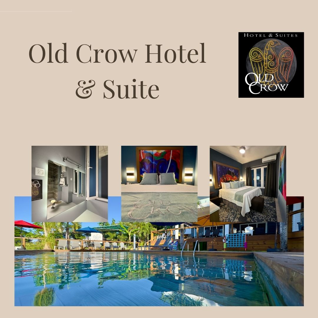 Old Crow Hotel and Suites Vieques Puerto Rico — infinity pool and family suites at a family-friendly boutique hotel